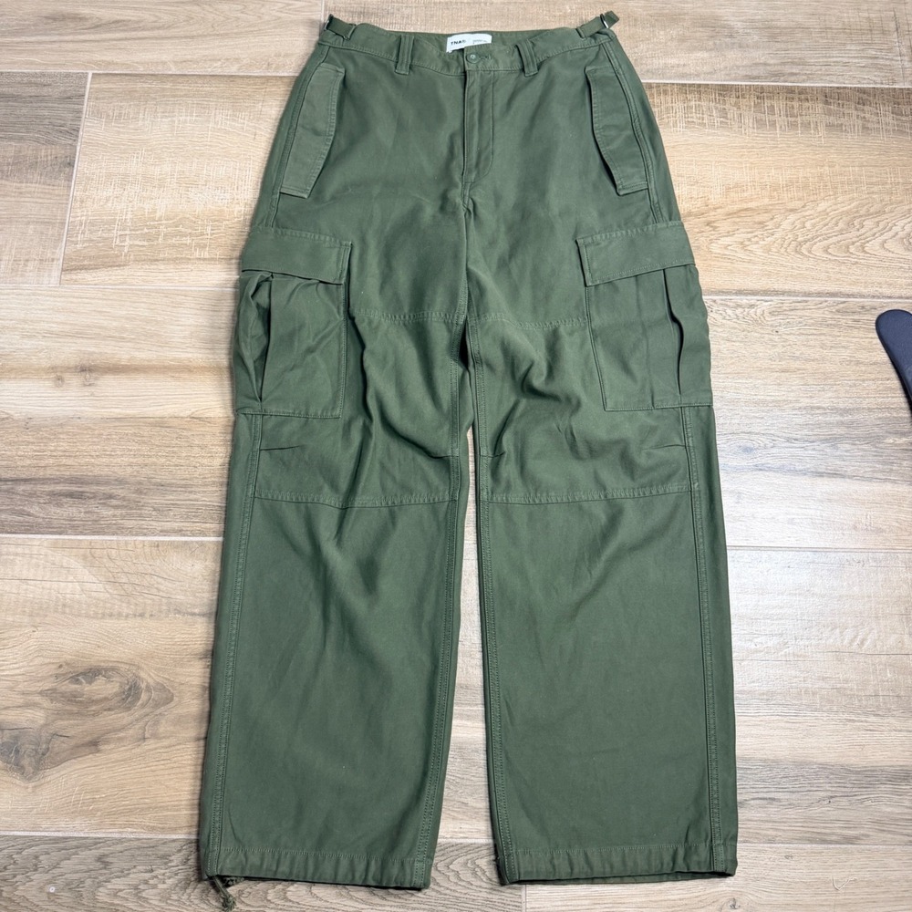 TNA Aritzia Supply Cargo Pants Green Baggy Wide Leg Women Size 6 109818 - Picture 6 of 13